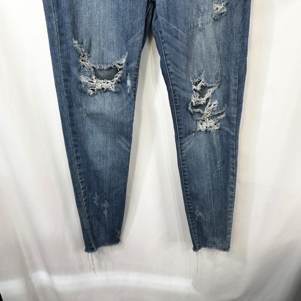 Judy BlueSize 11/30 Jeans Distressed Ripped‎ Skinny Mid Rise Denim Grunge 261 - Picture 4 of 12